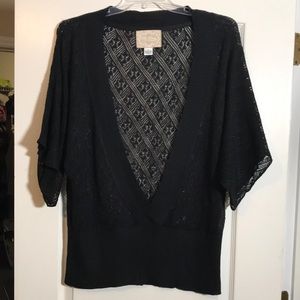 BIN10 Old Navy black see through vneck pullover